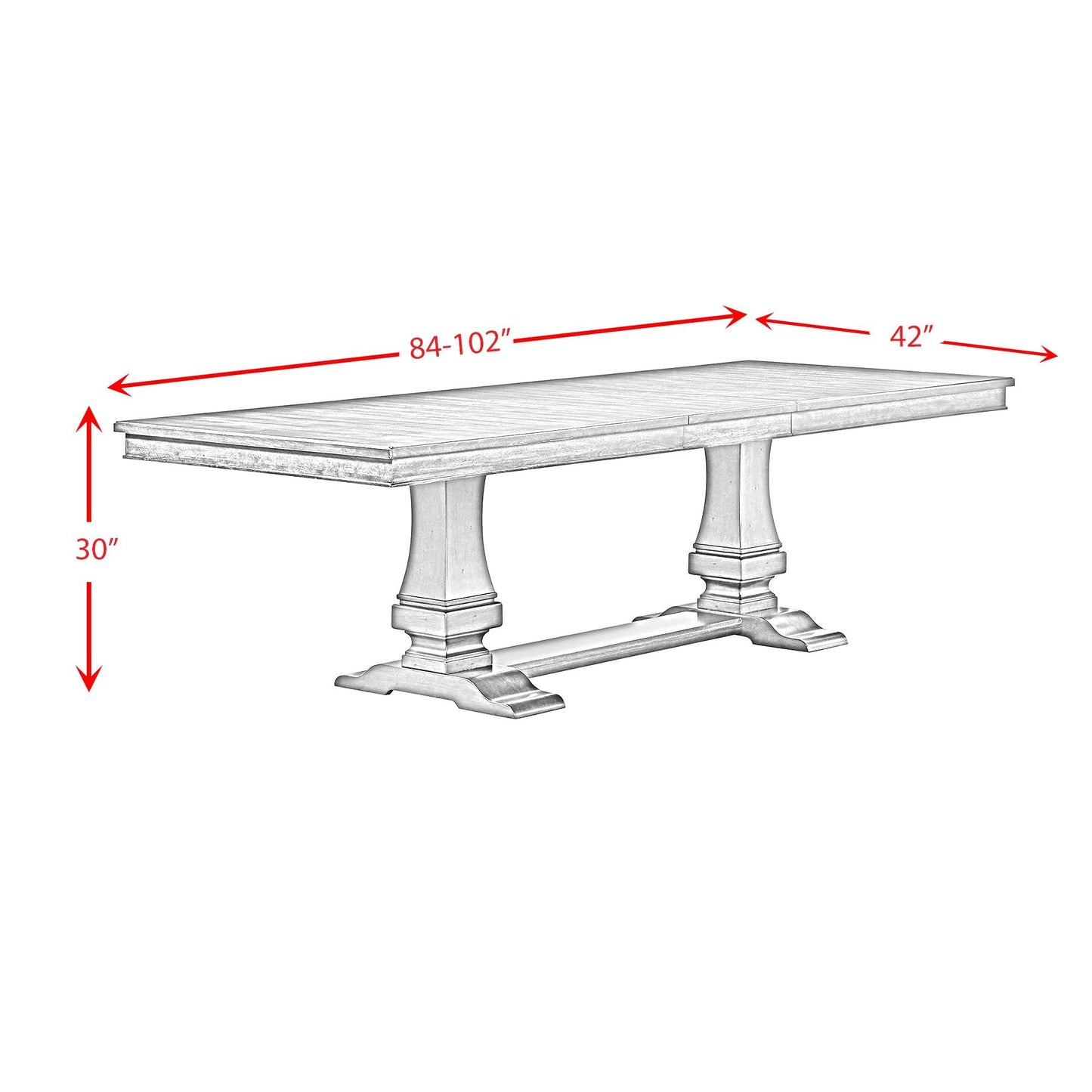 Elements International Phillipe D - 5210 - 5 - DT Dining Table - American Furniture of Slidell
