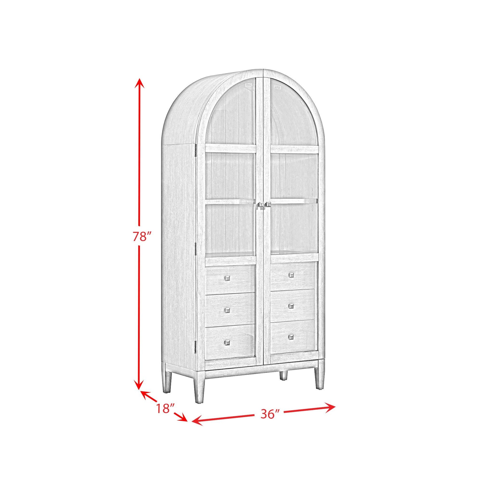 Elements International Portico H - 15970 - 6 - BC2 Display Cabinet - American Furniture of Slidell