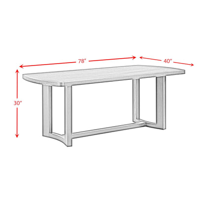 Elements International Portland D - 1710 - 5 - DT2 Rectangular Dining Table - American Furniture of Slidell