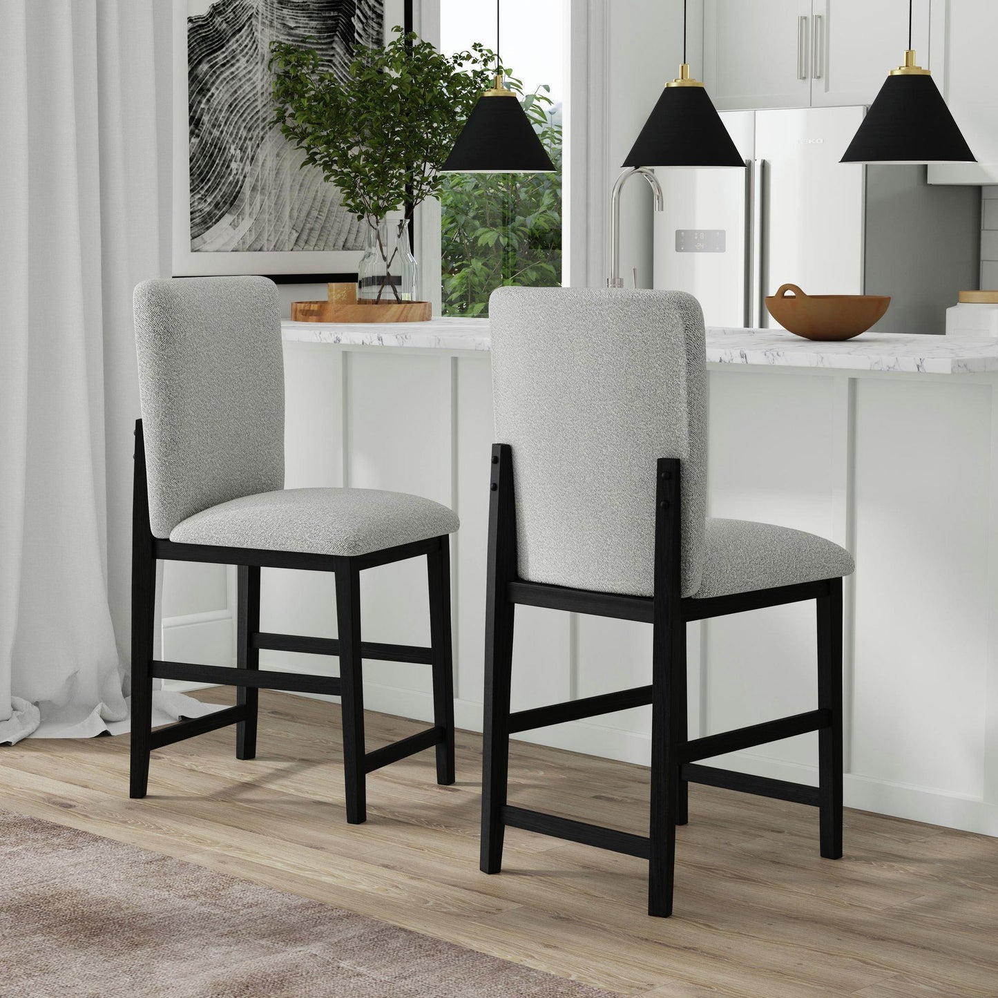 Elements International Portland D - 1710 - 8 - BST1 Square Back Barstool - American Furniture of Slidell