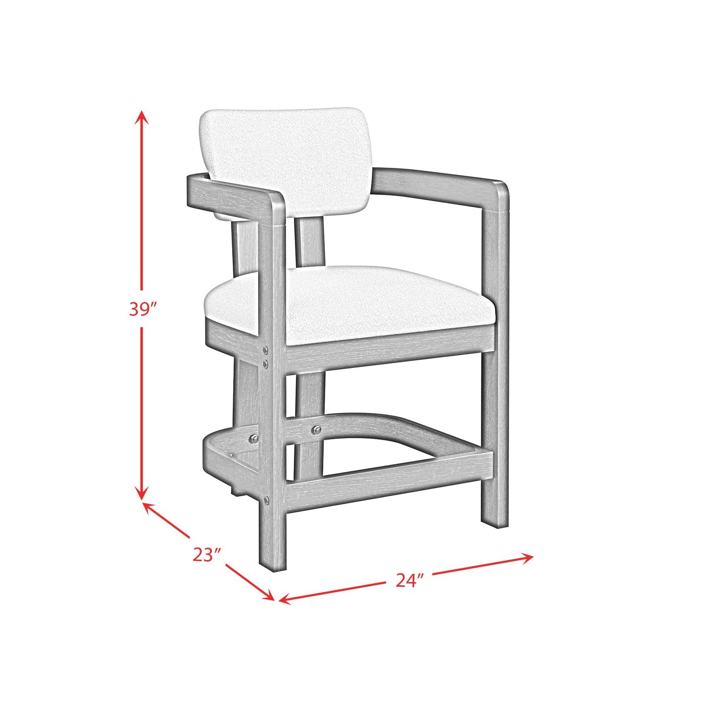Elements International Portland D - 1710 - 8 - CST3 Arm Counter Stool - American Furniture of Slidell