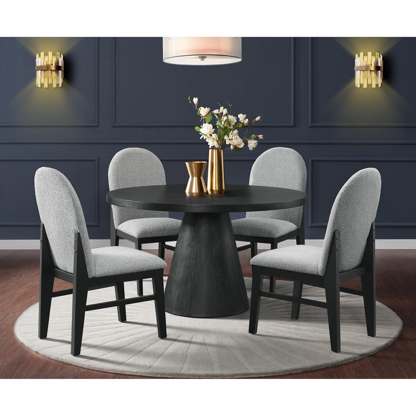 Elements International Portland D - 1710 - 8 - DT Round Dining Table - American Furniture of Slidell
