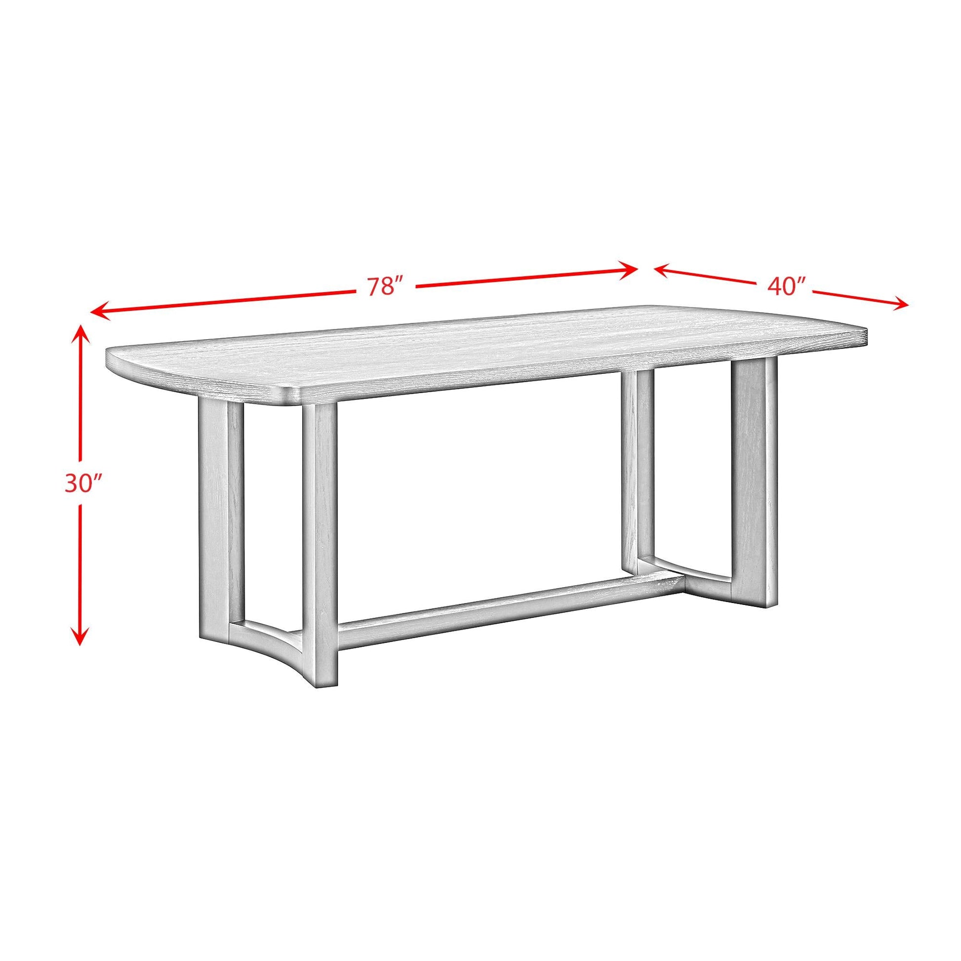 Elements International Portland D - 1710 - 8 - DT2 Rectangular Dining Table - American Furniture of Slidell