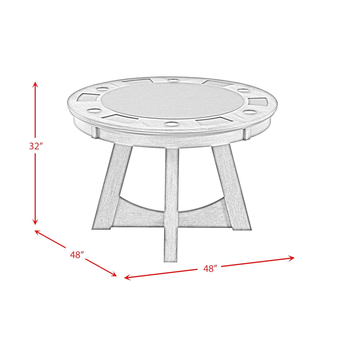 Elements International Prince GTPR100GT Round Game Table - American Furniture of Slidell