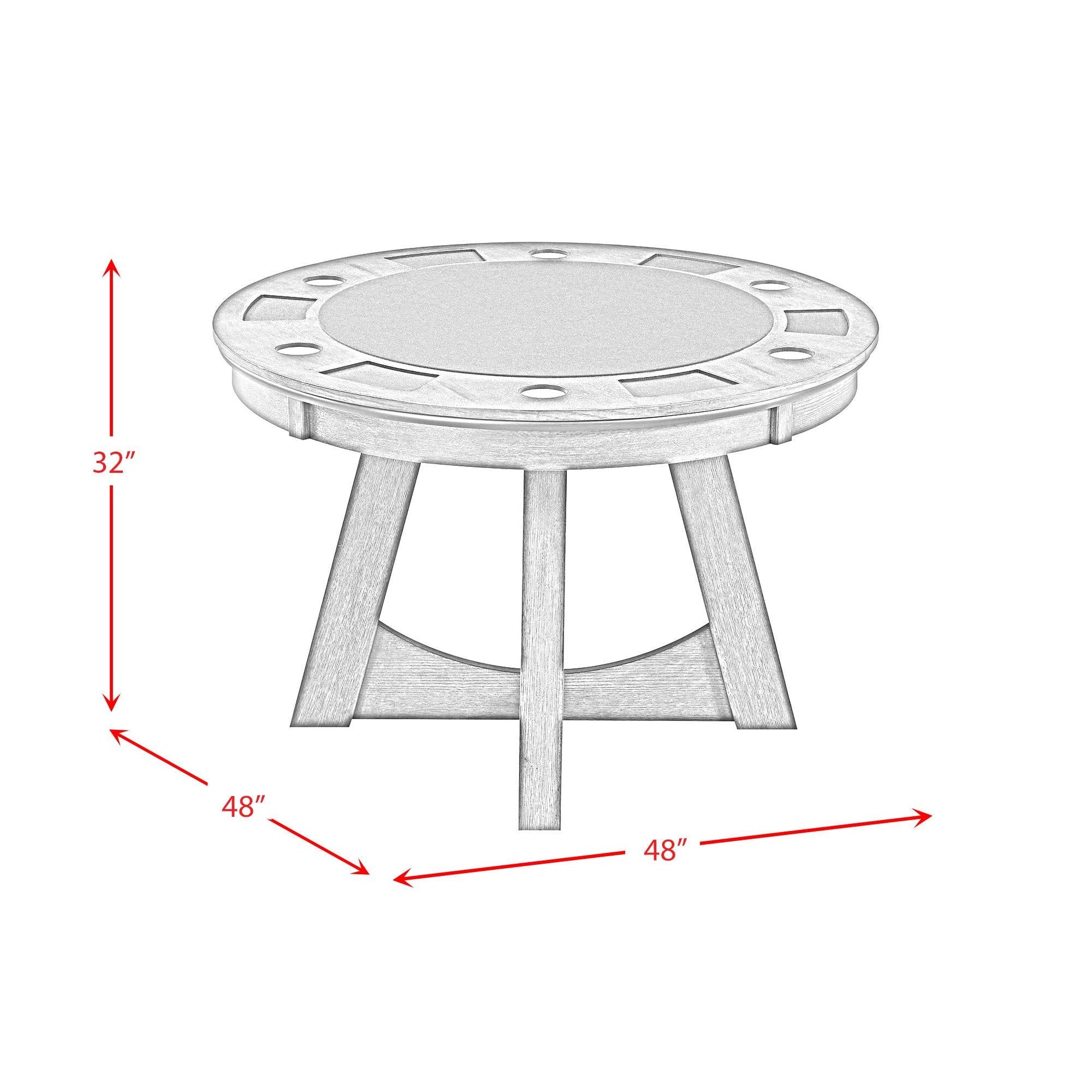 Elements International Prince GTPR100GT Round Game Table - American Furniture of Slidell