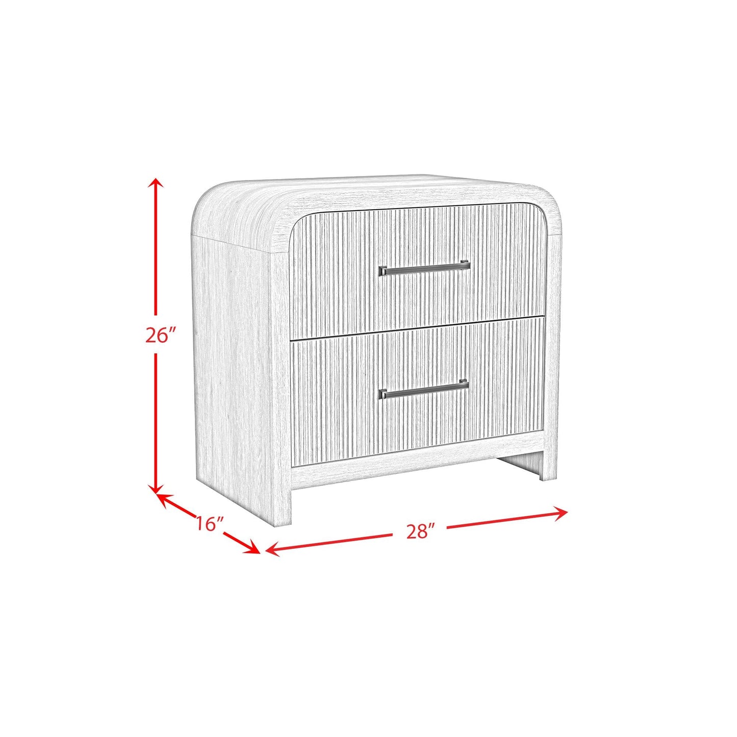 Elements International Ridgemont B - 14440 - 8W - NS2 2 - Drawer Nightstand - American Furniture of Slidell