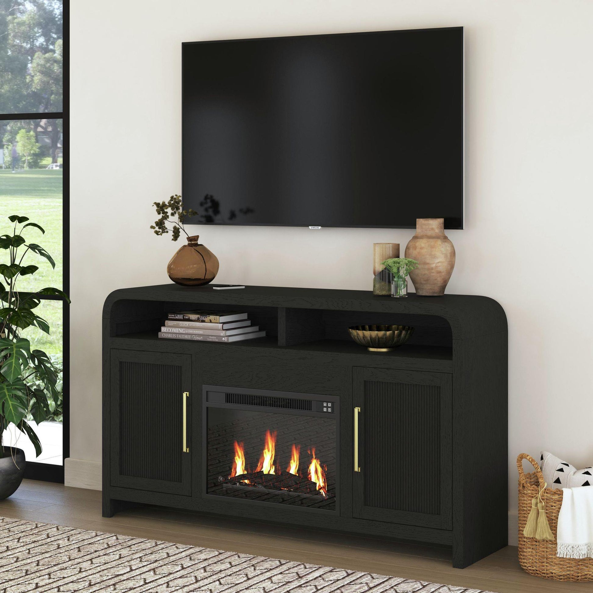 Elements International Ridgemont LA - 14440 - 8W - FP Complete 60" Fireplace Cabinet - American Furniture of Slidell