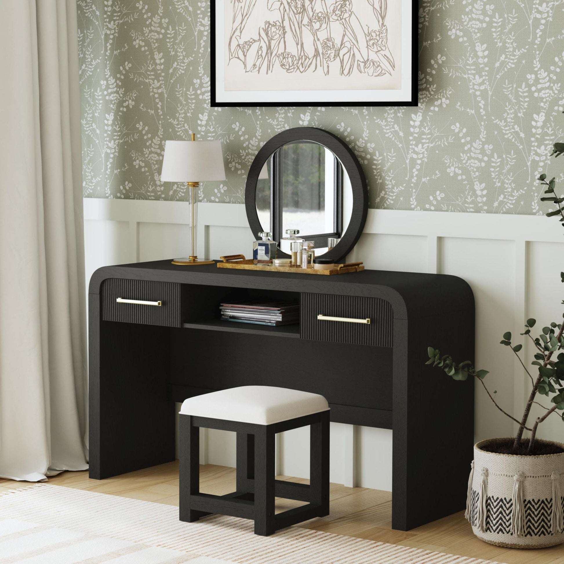 Elements International Ridgemont V - 14440 - 8W - DST Dressing Stool - American Furniture of Slidell
