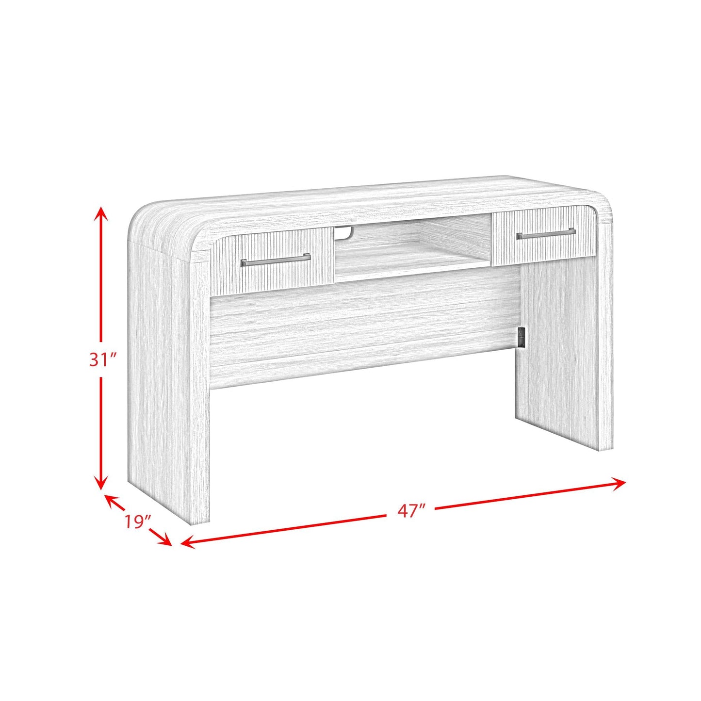 Elements International Ridgemont V - 14440 - 8W - DT Dressing Table - American Furniture of Slidell