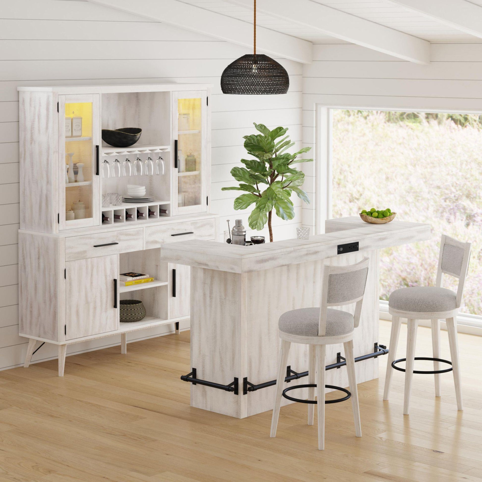 Elements International Rogen Rustic D - 12850 - 7 - BFHT Buffet & Hutch - American Furniture of Slidell