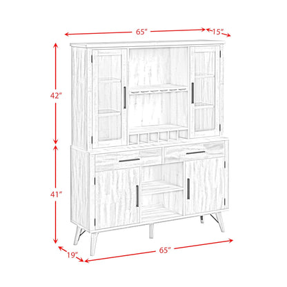 Elements International Rogen Rustic D - 12850 - 7 - BFHT Buffet & Hutch - American Furniture of Slidell