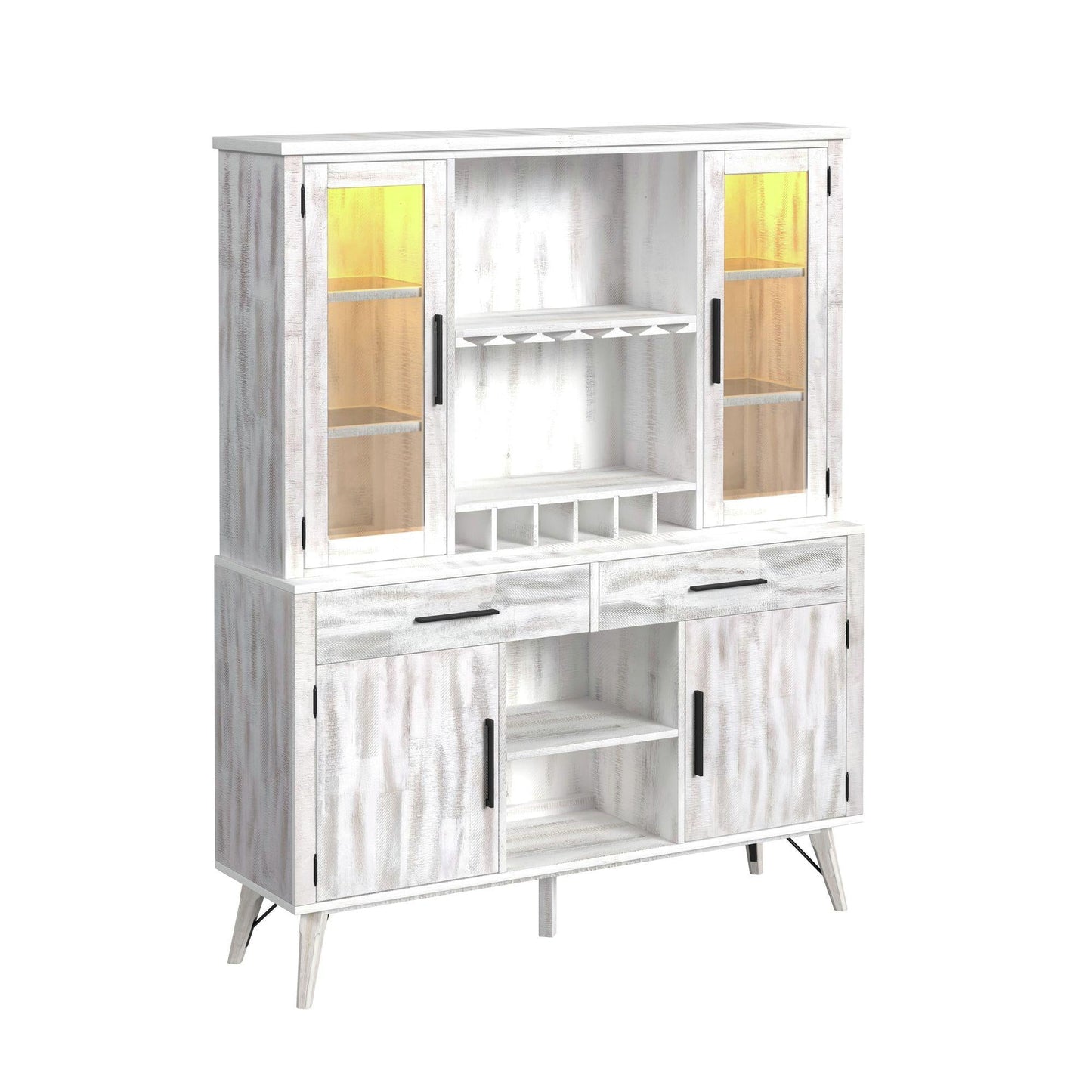 Elements International Rogen Rustic D - 12850 - 7 - BFHT Buffet & Hutch - American Furniture of Slidell