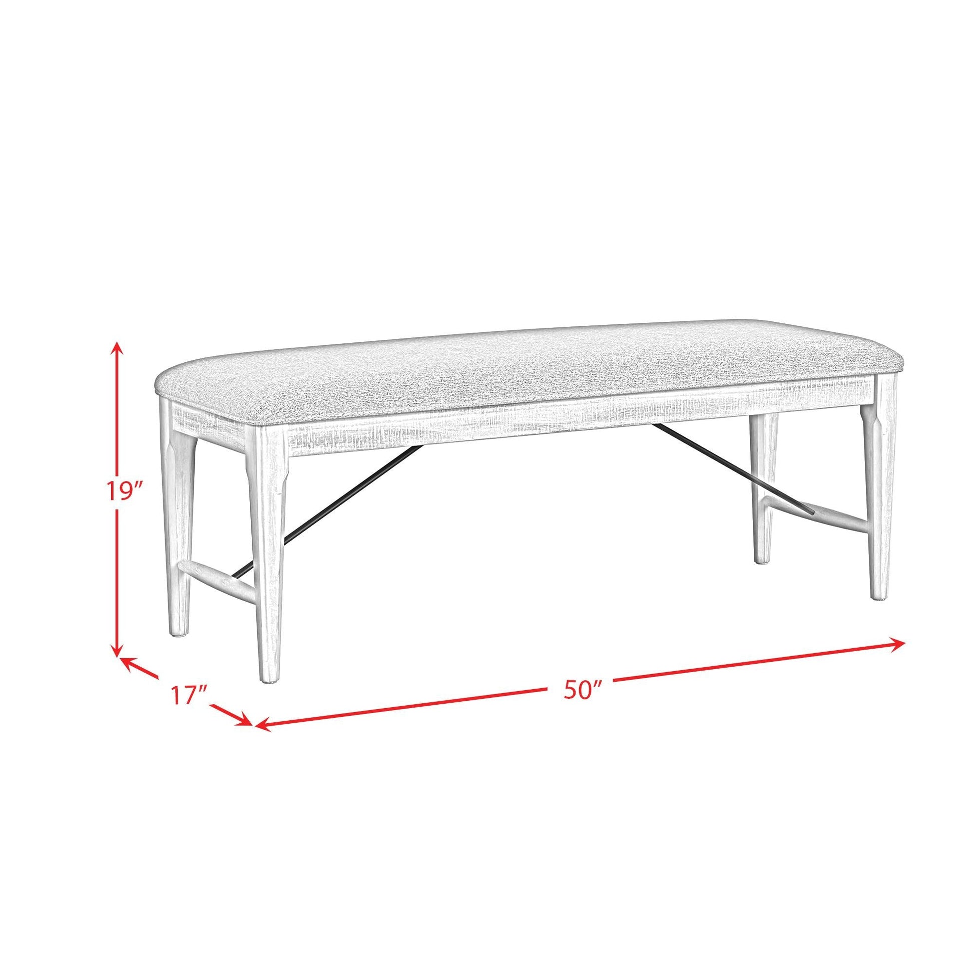 Elements International Rogen Rustic D - 12850 - 7 - BN Dining Bench - American Furniture of Slidell
