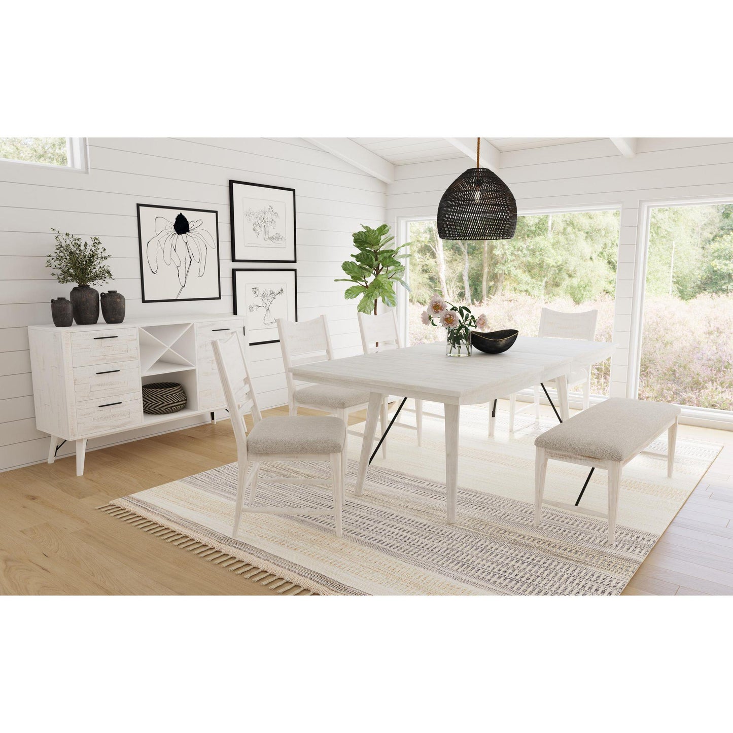 Elements International Rogen Rustic D - 12850 - 7 - BN Dining Bench - American Furniture of Slidell