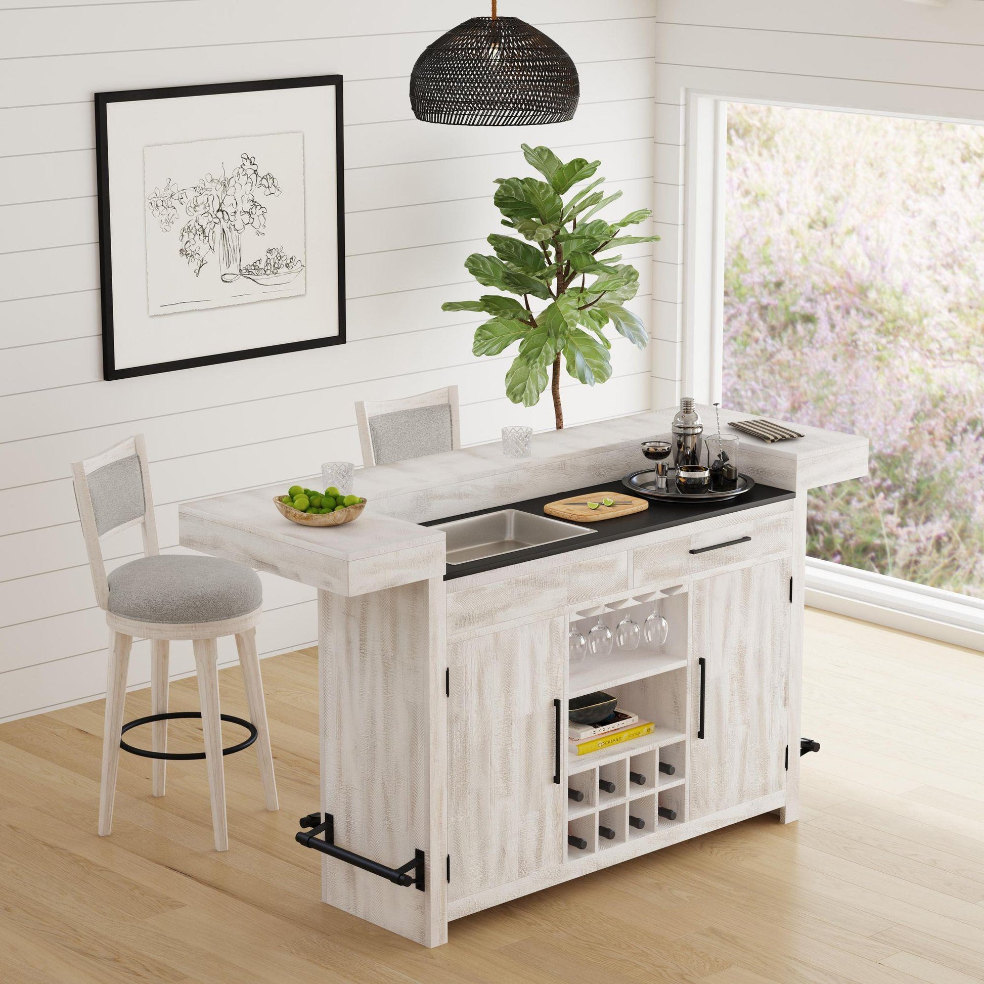 Elements International Rogen Rustic DA - 12850 - 7 - BT Bar Table - American Furniture of Slidell