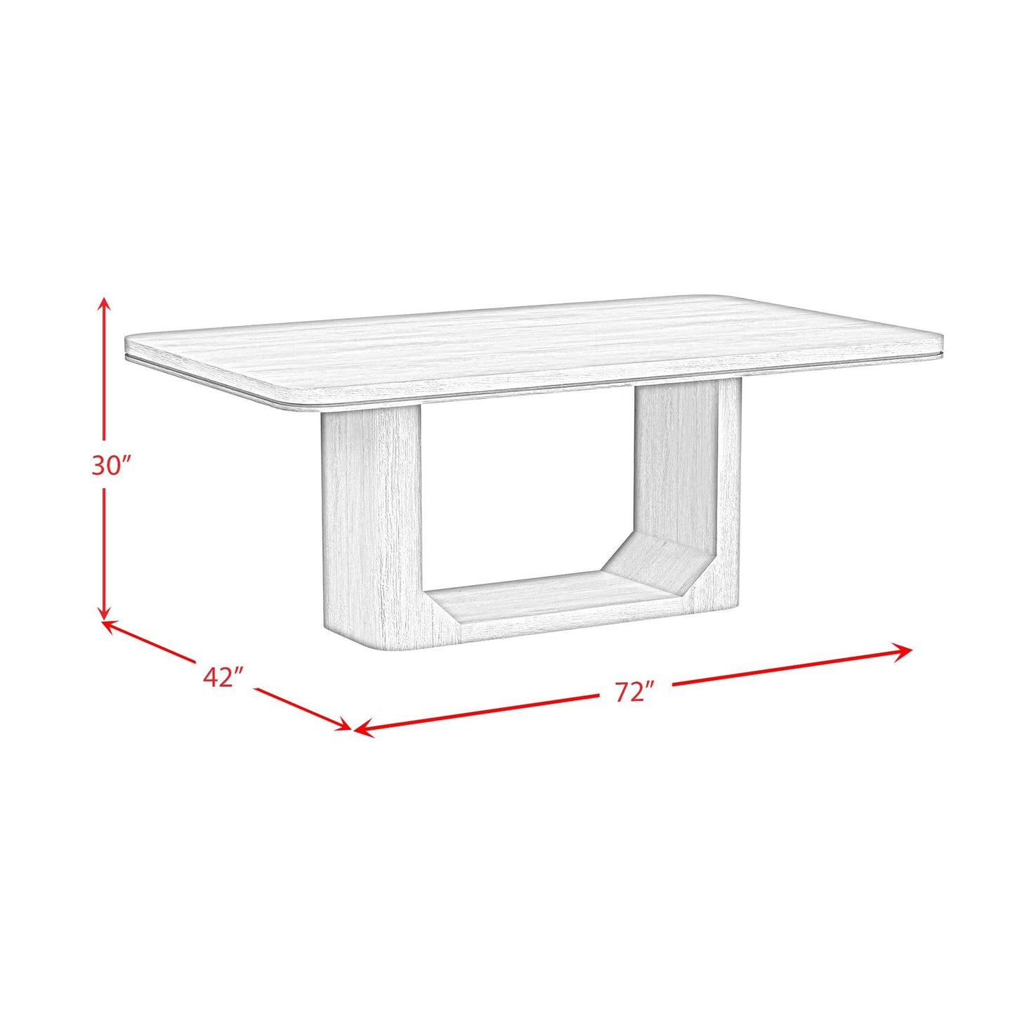Elements International Rosalie D - 16860 - 8 - DT 72" Rectangular Dining Table - American Furniture of Slidell