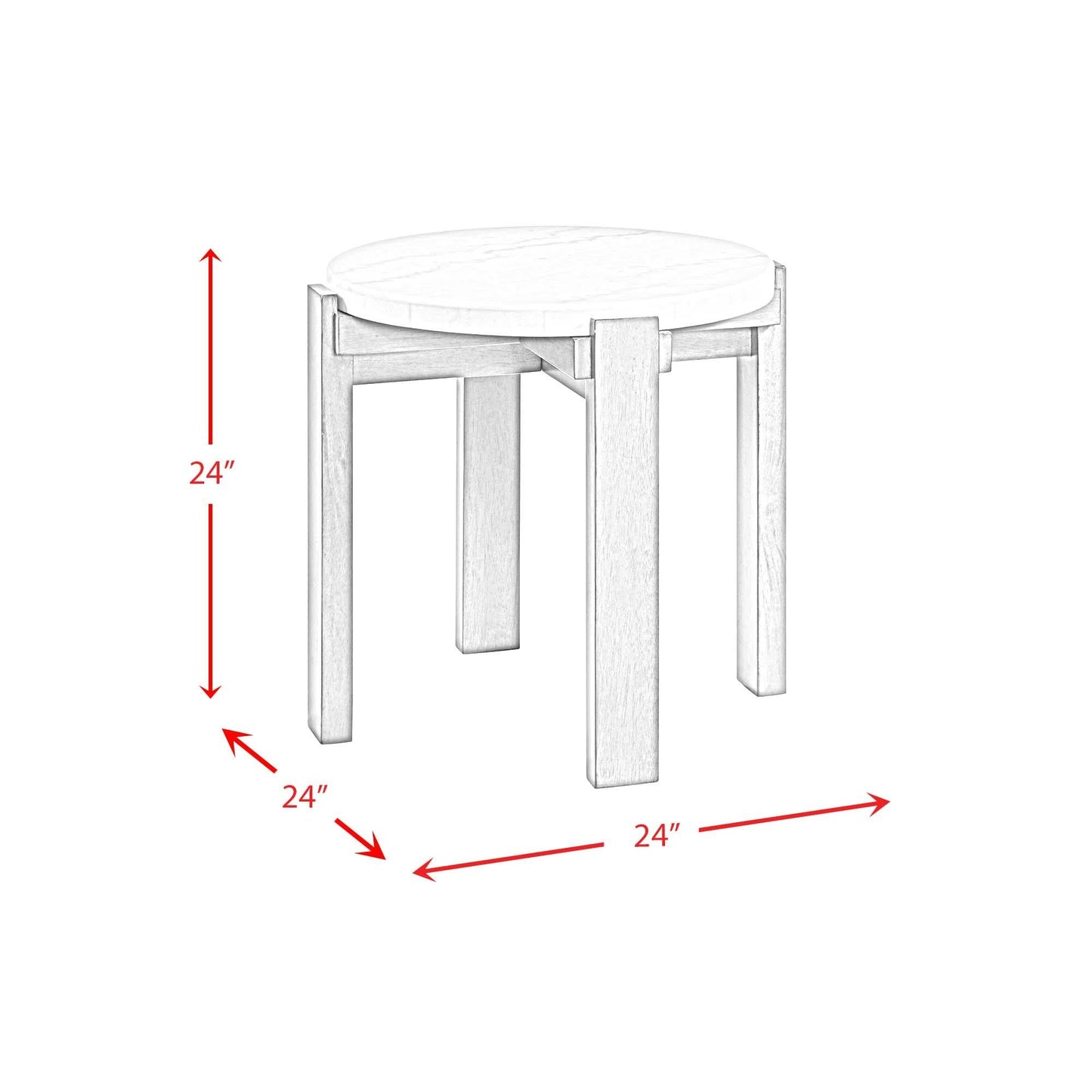 Elements International Rosamel T.17820.ET Round End Table - American Furniture of Slidell