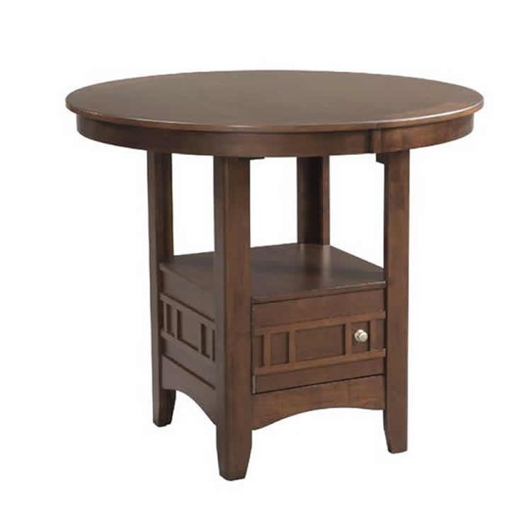 Elements International Round Max Counter Height Dining Table with Pedestal Base DMX100DT - American Furniture of Slidell