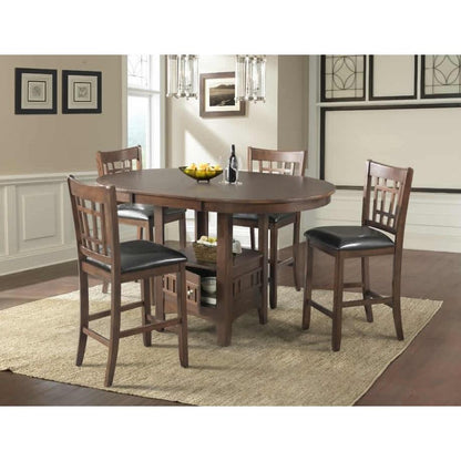 Elements International Round Max Counter Height Dining Table with Pedestal Base DMX100DT - American Furniture of Slidell