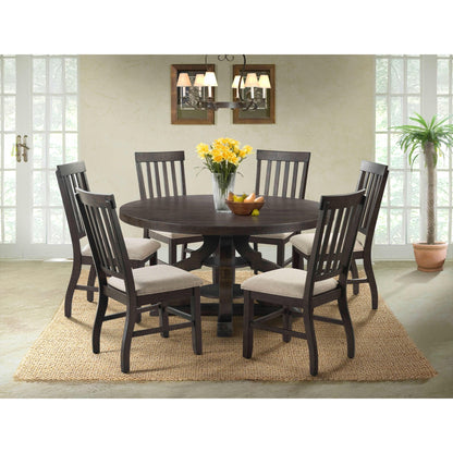 Elements International Round Stone Dining Table with Pedestal Base DST180DT - American Furniture of Slidell
