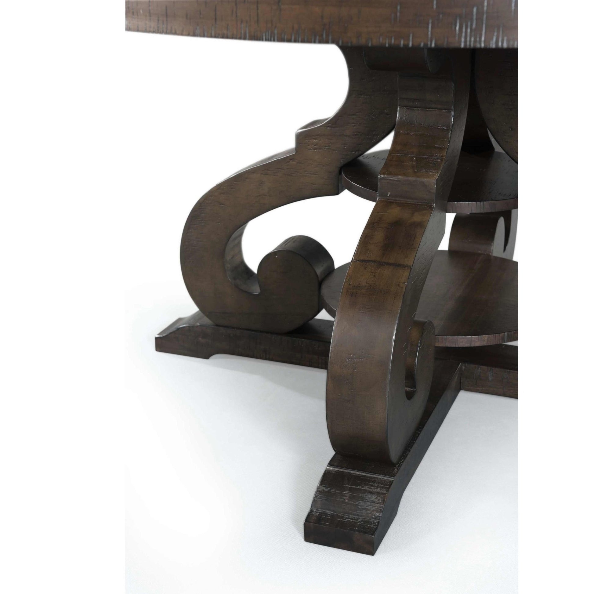 Elements International Round Stone Dining Table with Pedestal Base DST180DT - American Furniture of Slidell
