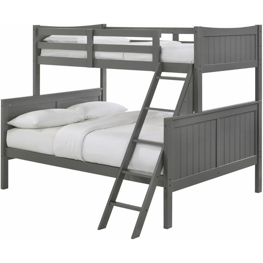 Elements International Sami Twin Over Full Bunk Grey - American Furniture of Slidell