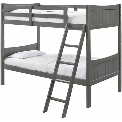Elements International Sami Twin Over Twin Bunk Grey - American Furniture of Slidell