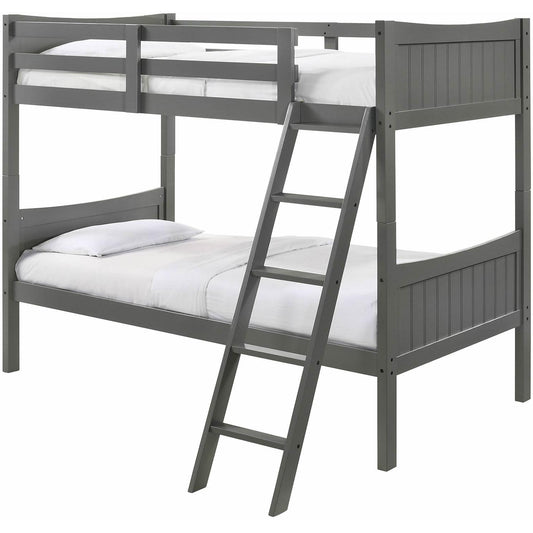 Elements International Sami Twin Over Twin Bunk Grey - American Furniture of Slidell
