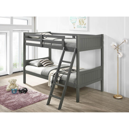 Elements International Sami Twin Over Twin Bunk Grey - American Furniture of Slidell