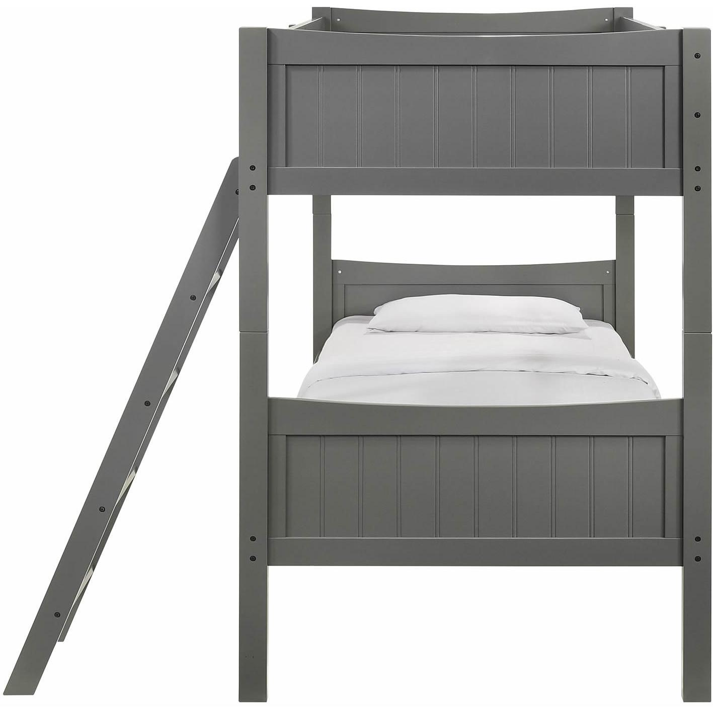 Elements International Sami Twin Over Twin Bunk Grey - American Furniture of Slidell