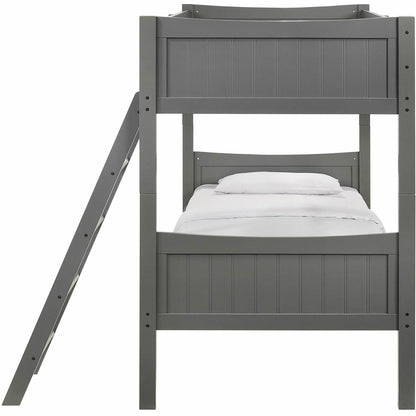 Elements International Sami Twin Over Twin Bunk Grey - American Furniture of Slidell
