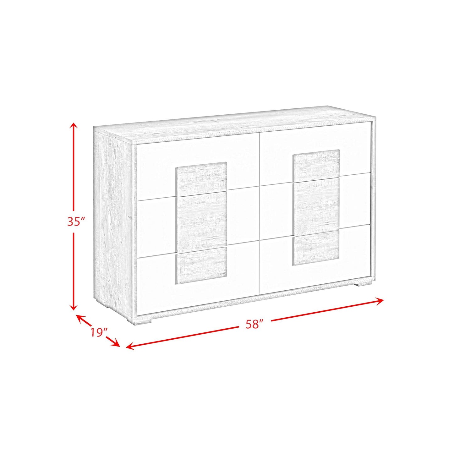 Elements International San Matteo B - 16010 - 7 - DR 6 - Drawer Dresser - American Furniture of Slidell