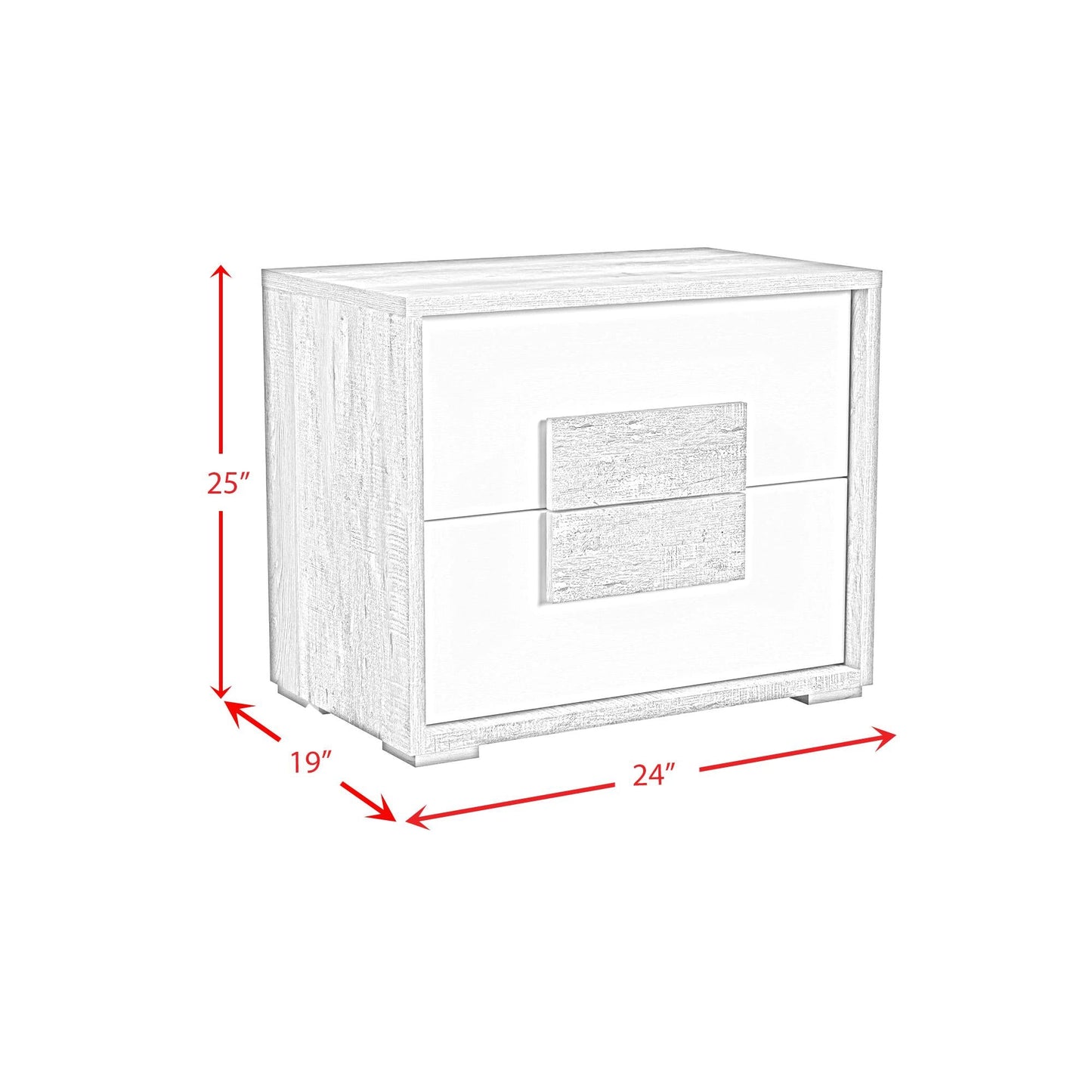 Elements International San Matteo B - 16010 - 7 - NS2 2 - Drawer Nightstand - American Furniture of Slidell