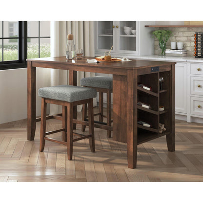 Elements International Santa Barbara D - 16550 - 5 - KI Kitchen Island & 2 Counter Stools - American Furniture of Slidell