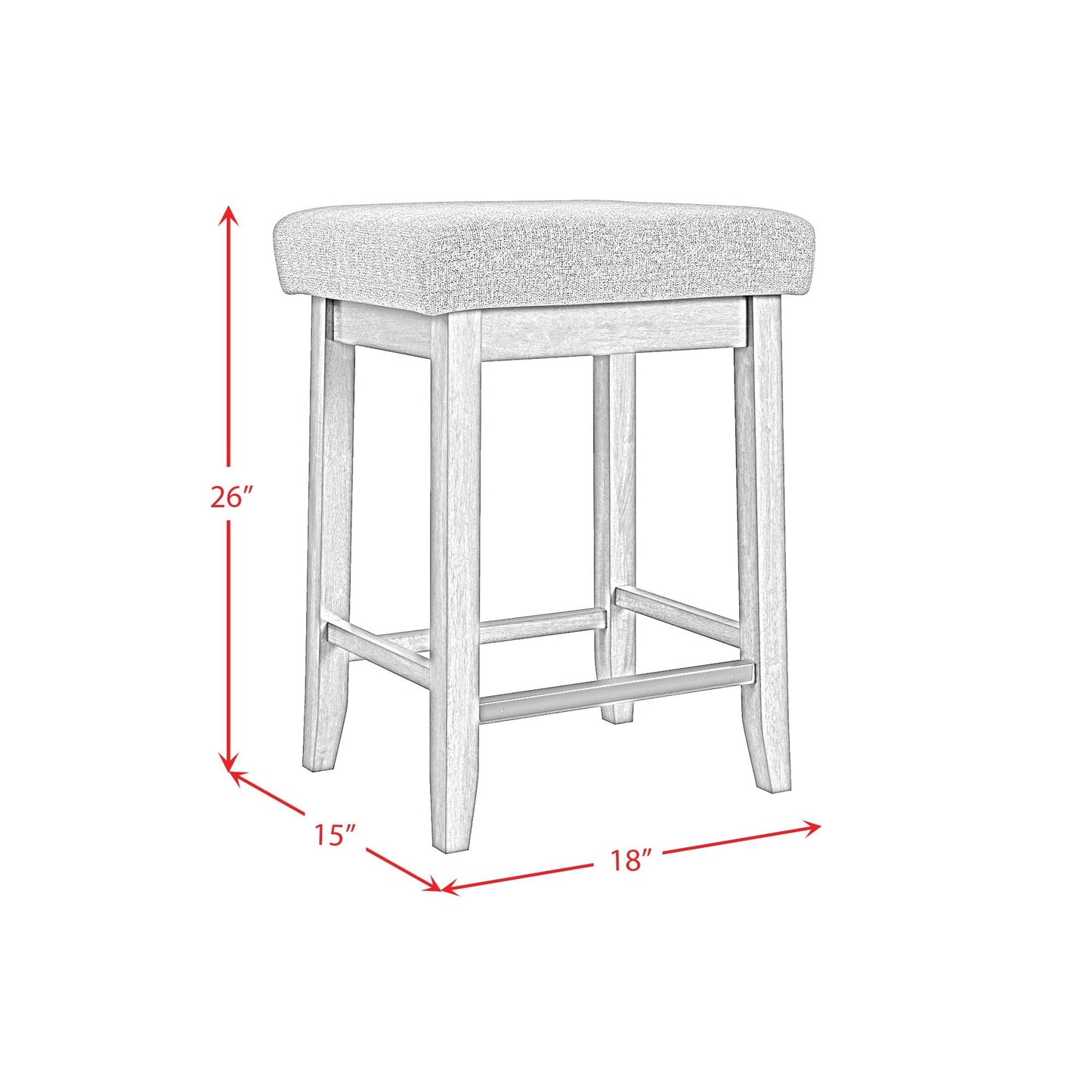 Elements International Santa Barbara D - 16550 - 5 - KI Kitchen Island & 2 Counter Stools - American Furniture of Slidell
