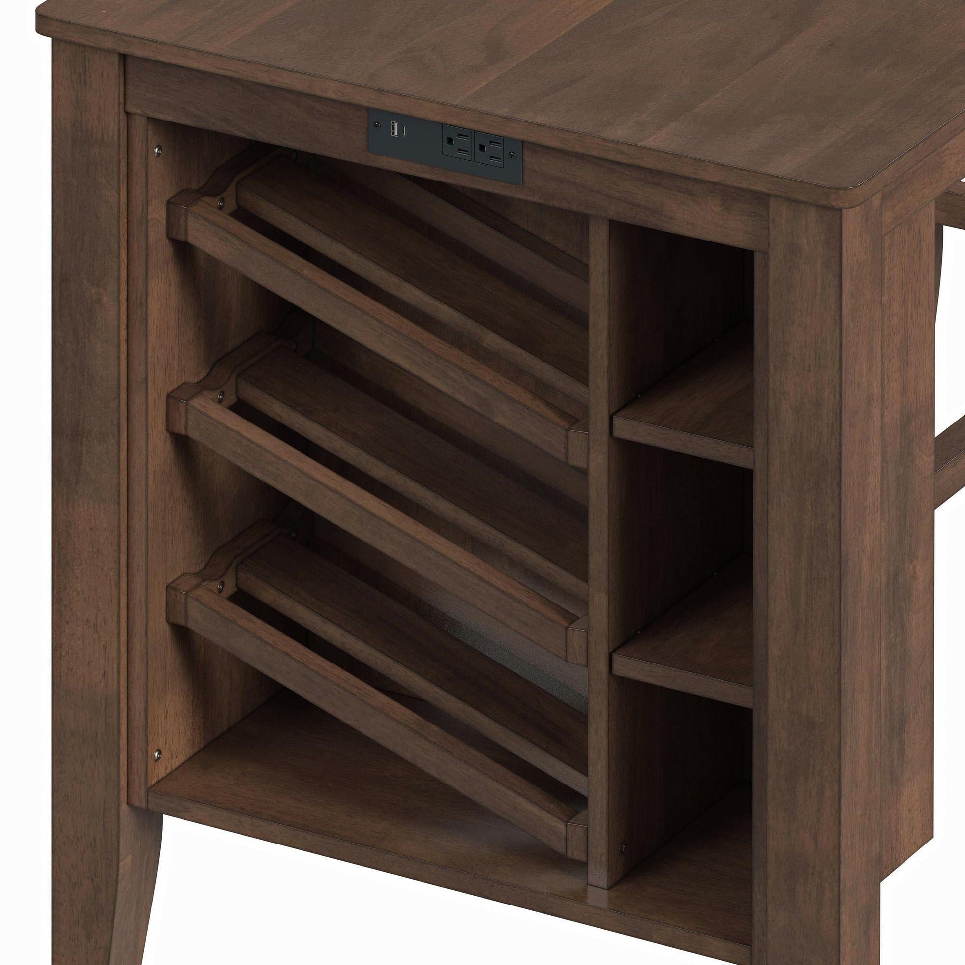 Elements International Santa Barbara D - 16550 - 5 - KI Kitchen Island & 2 Counter Stools - American Furniture of Slidell