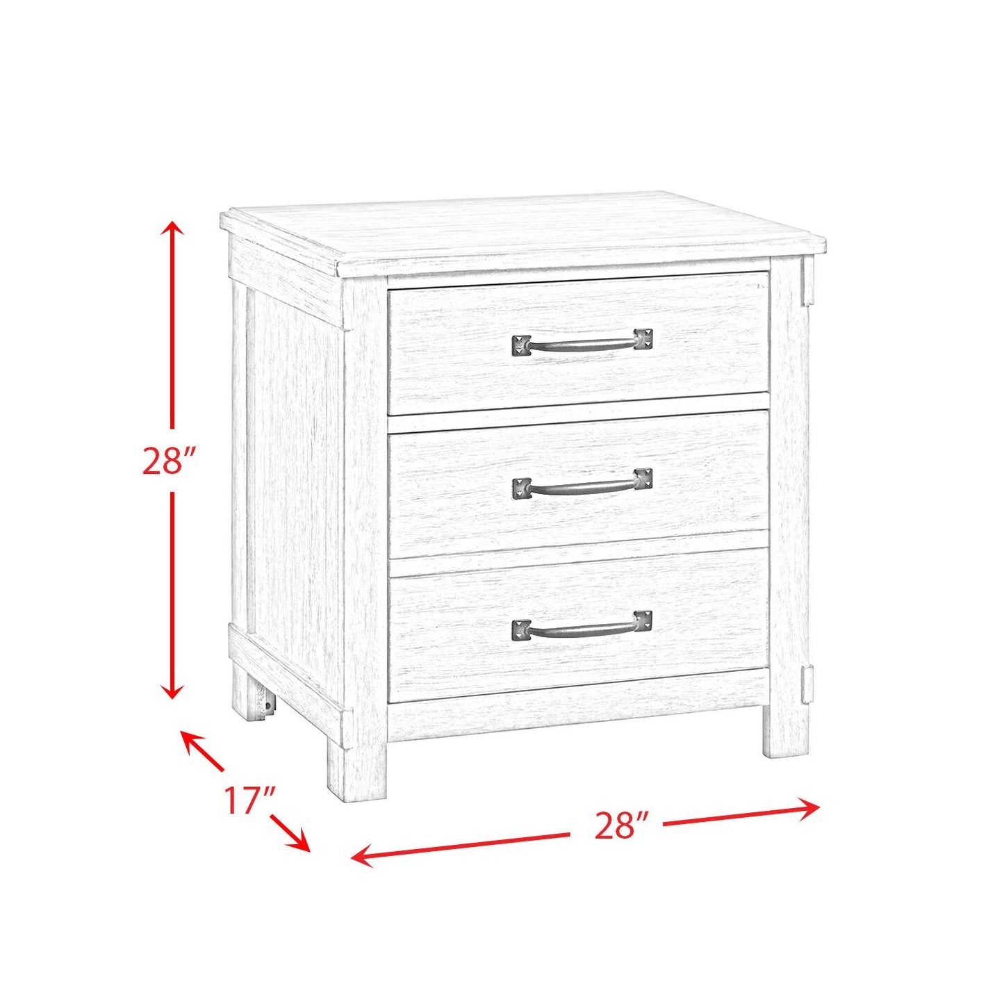 Elements International Scott SC600NS Nightstand with USB Ports - American Furniture of Slidell