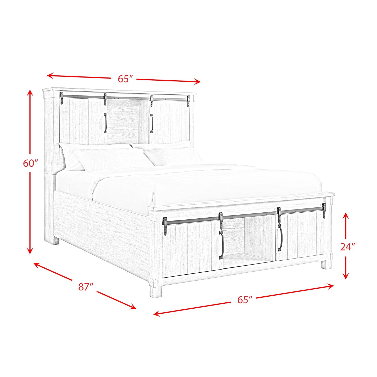 Elements International Scott SC670QB Queen Platform Storage Bed - American Furniture of Slidell