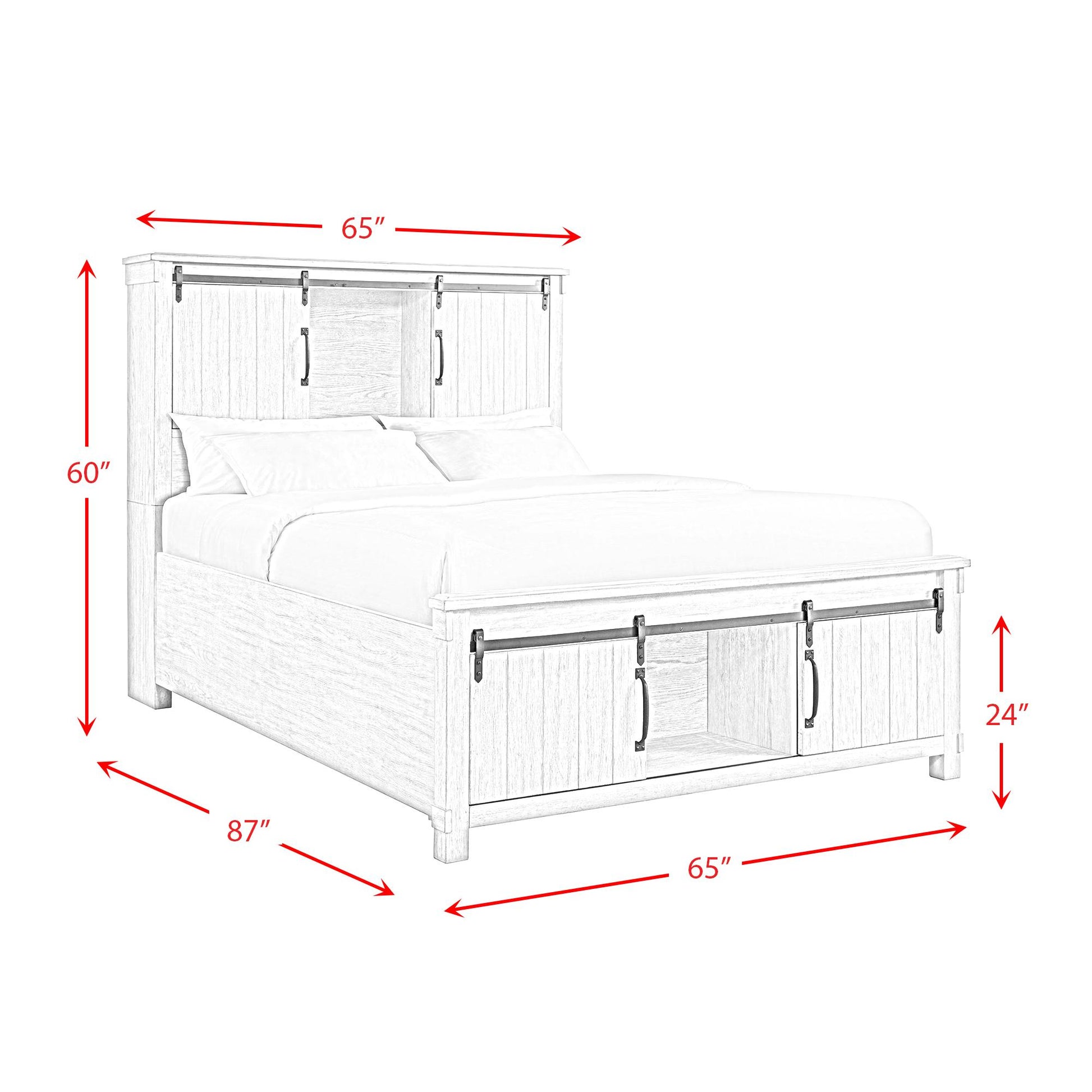 Elements International Scott SC670QB Queen Platform Storage Bed - American Furniture of Slidell