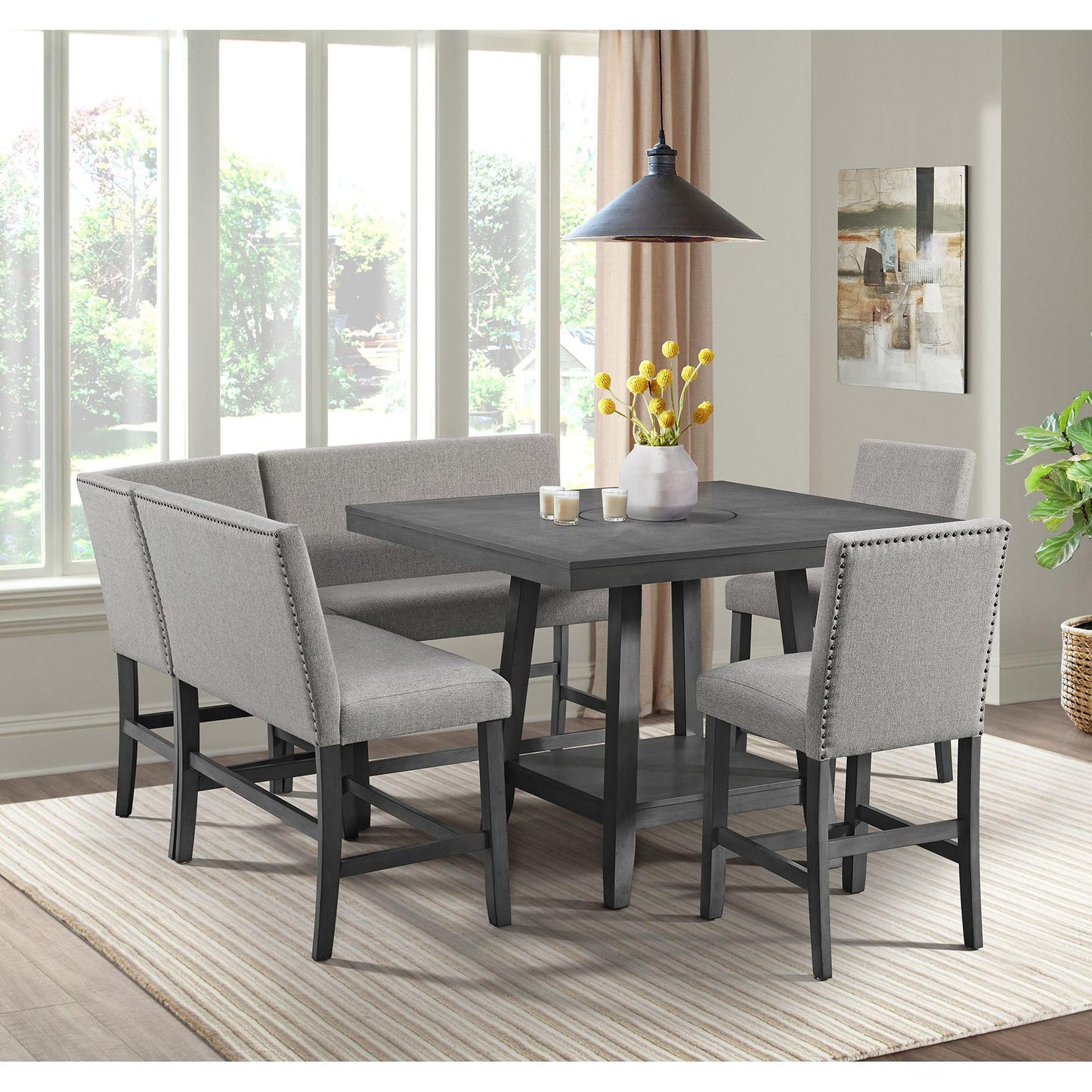 Elements International Seneca D - 7670 - 3 - CCBNC Counter 3 pc Corner Bench - American Furniture of Slidell