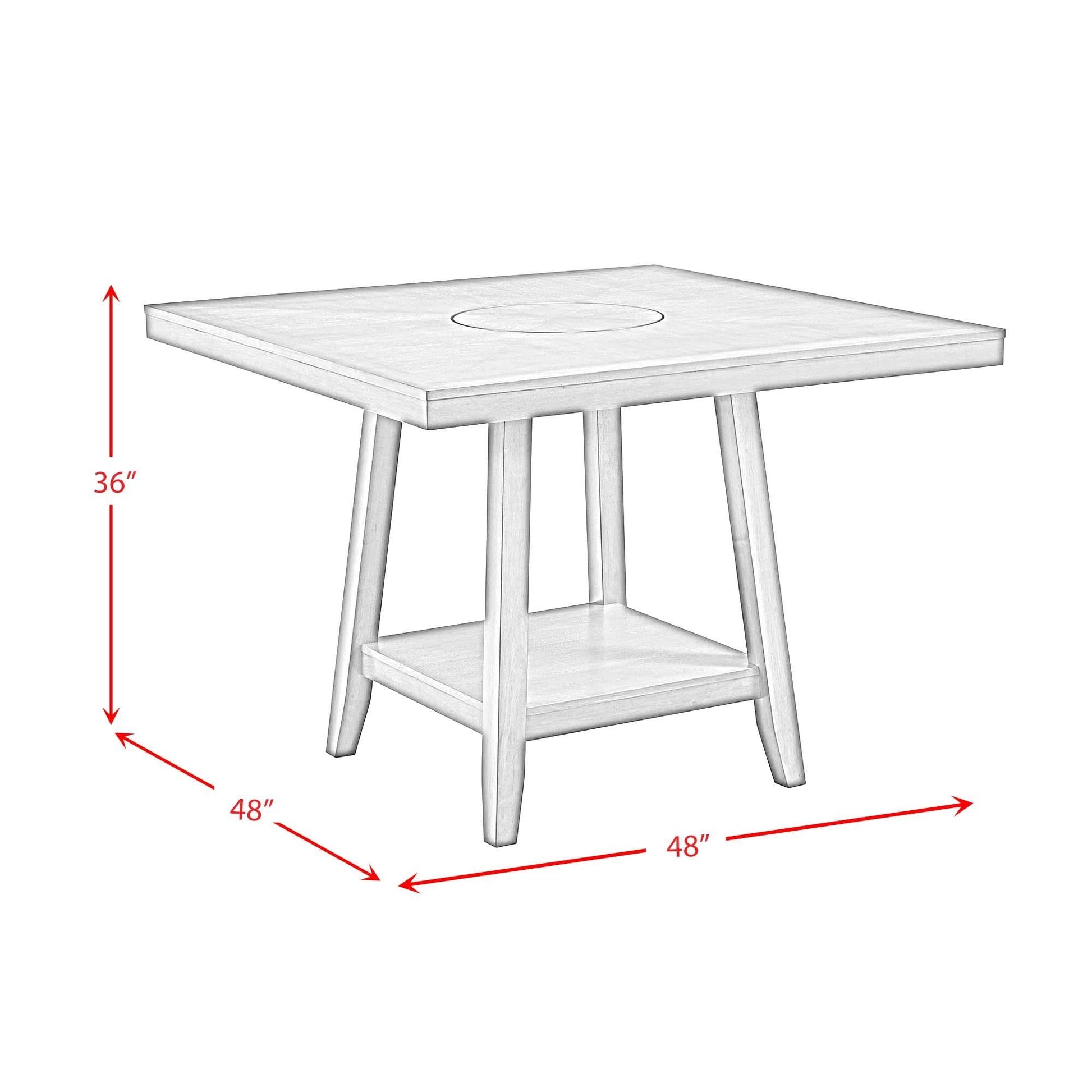 Elements International Seneca D - 7670 - 3 - CT Square Counter Table - American Furniture of Slidell