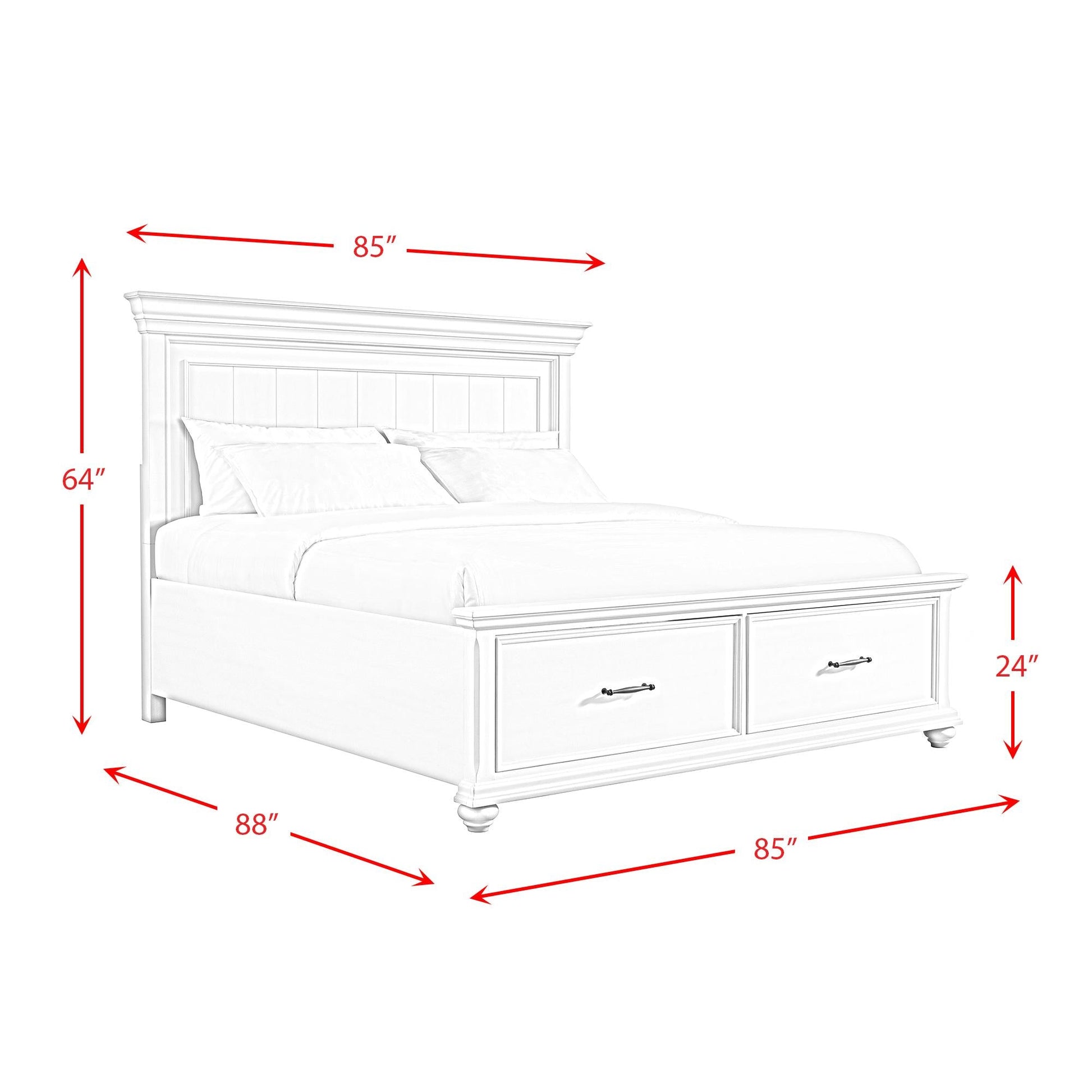 Elements International Slater SR350KB King Platform Storage Bed - American Furniture of Slidell