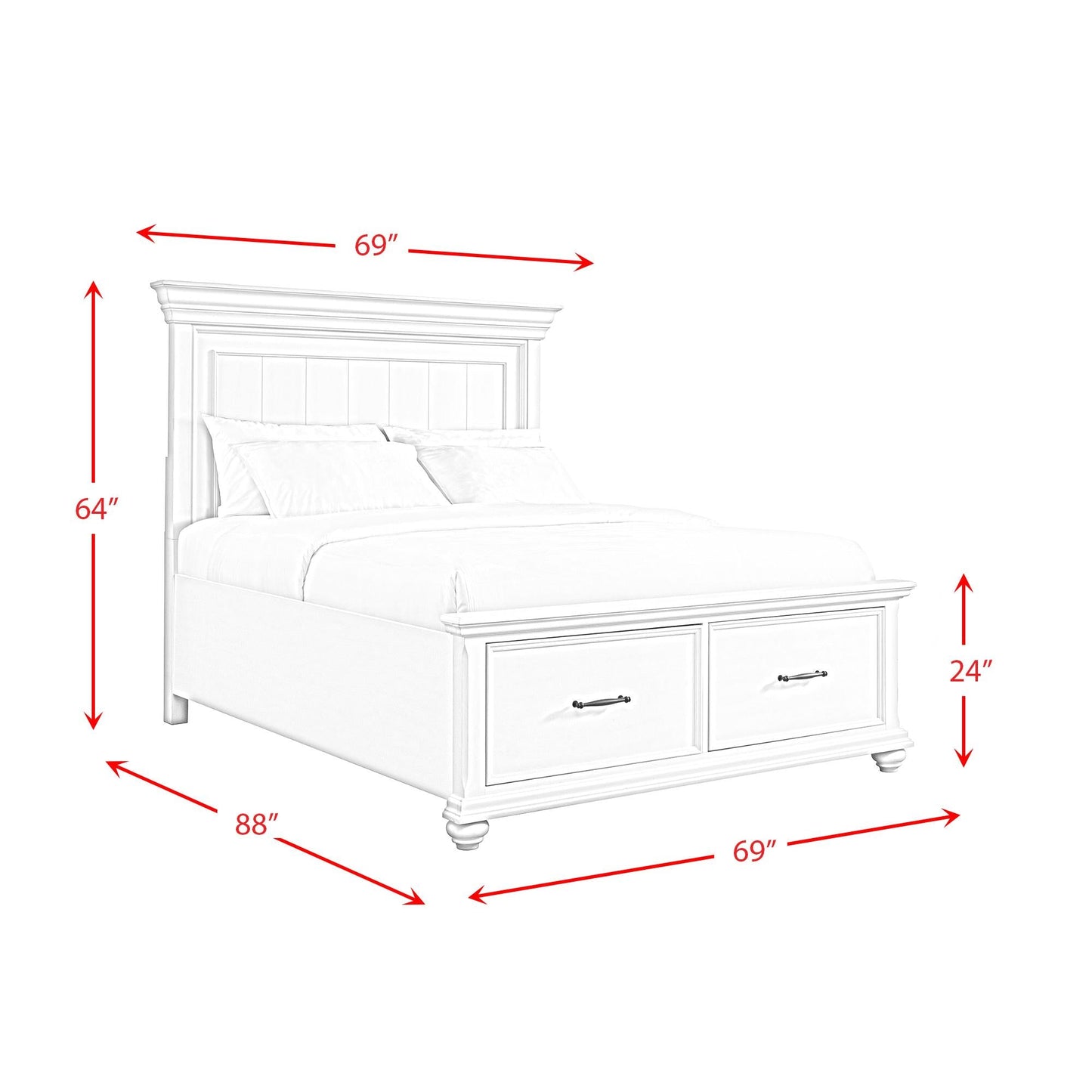 Elements International Slater SR350QB Queen Platform Storage Bed - American Furniture of Slidell