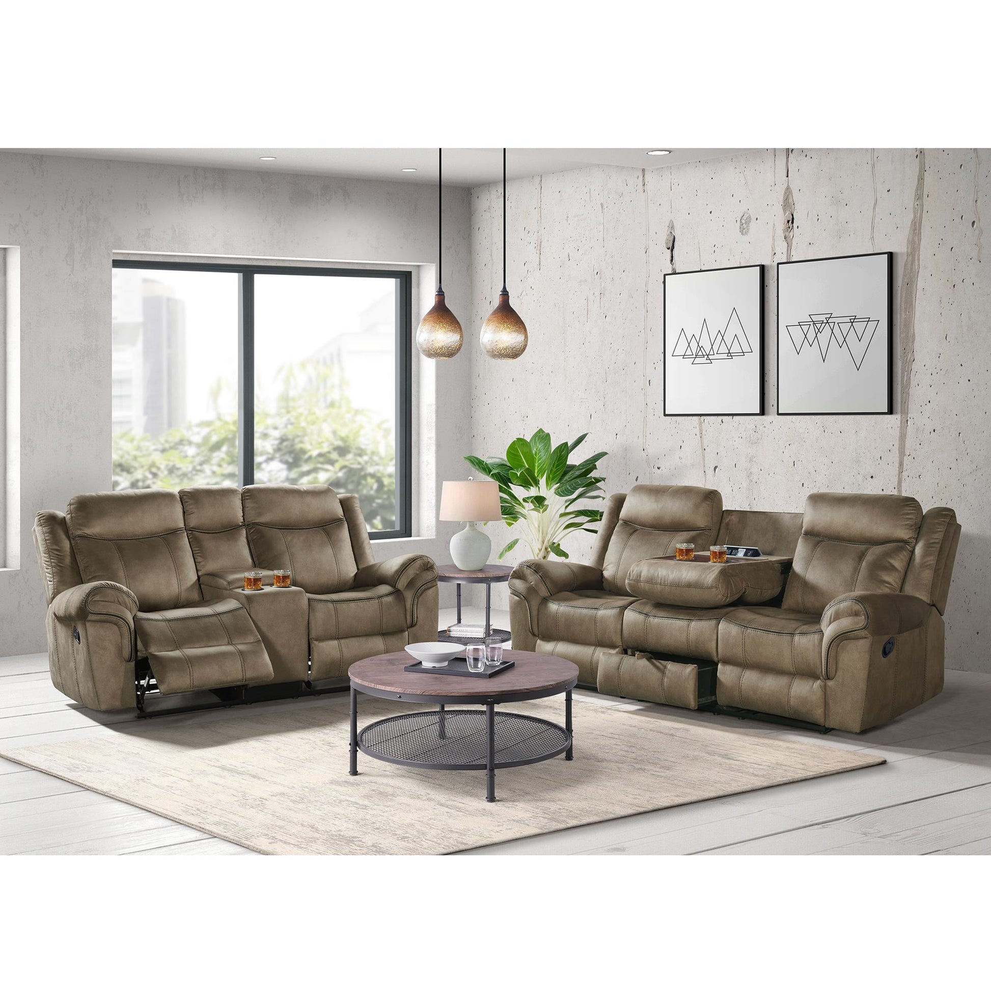 Elements International Sorrento 59928 - 028 - 2X Motion Loveseat - American Furniture of Slidell