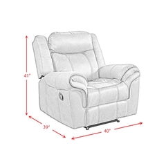 Elements International Sorrento 59928 - 095 - 1X Glider Recliner - American Furniture of Slidell