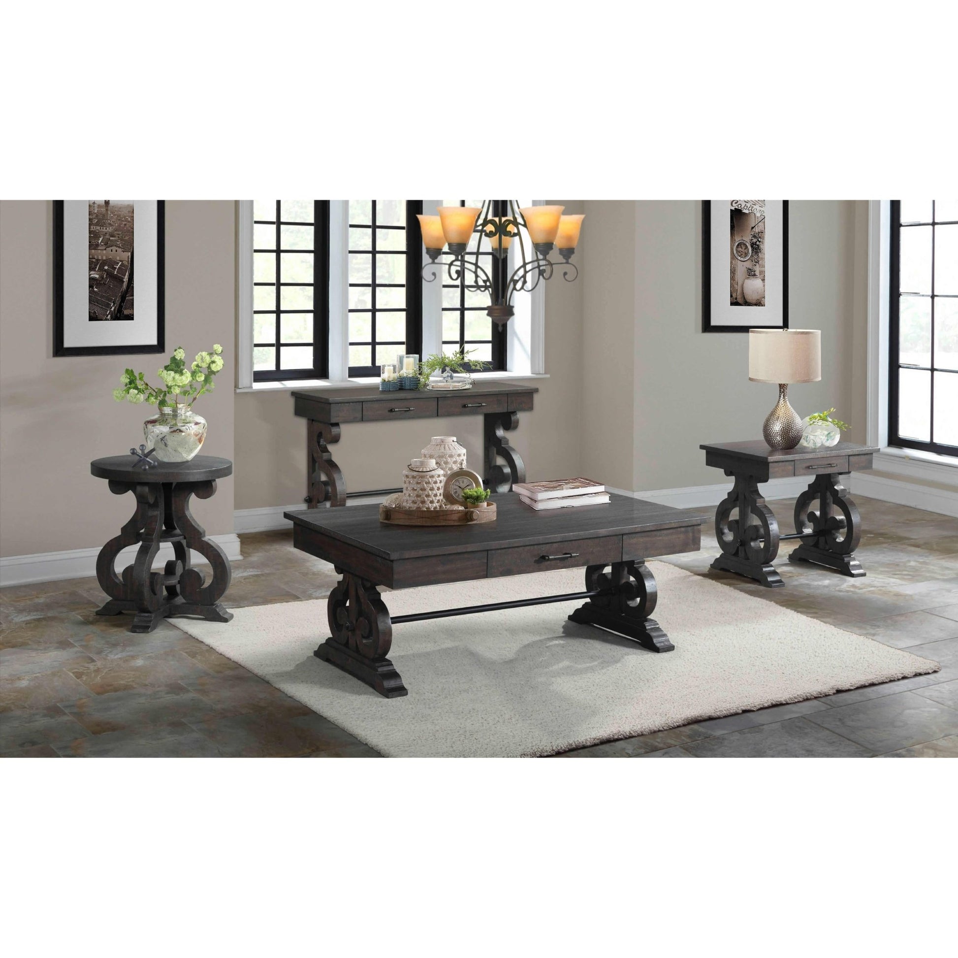Elements International Stone Coffee Table TST100CT - American Furniture of Slidell