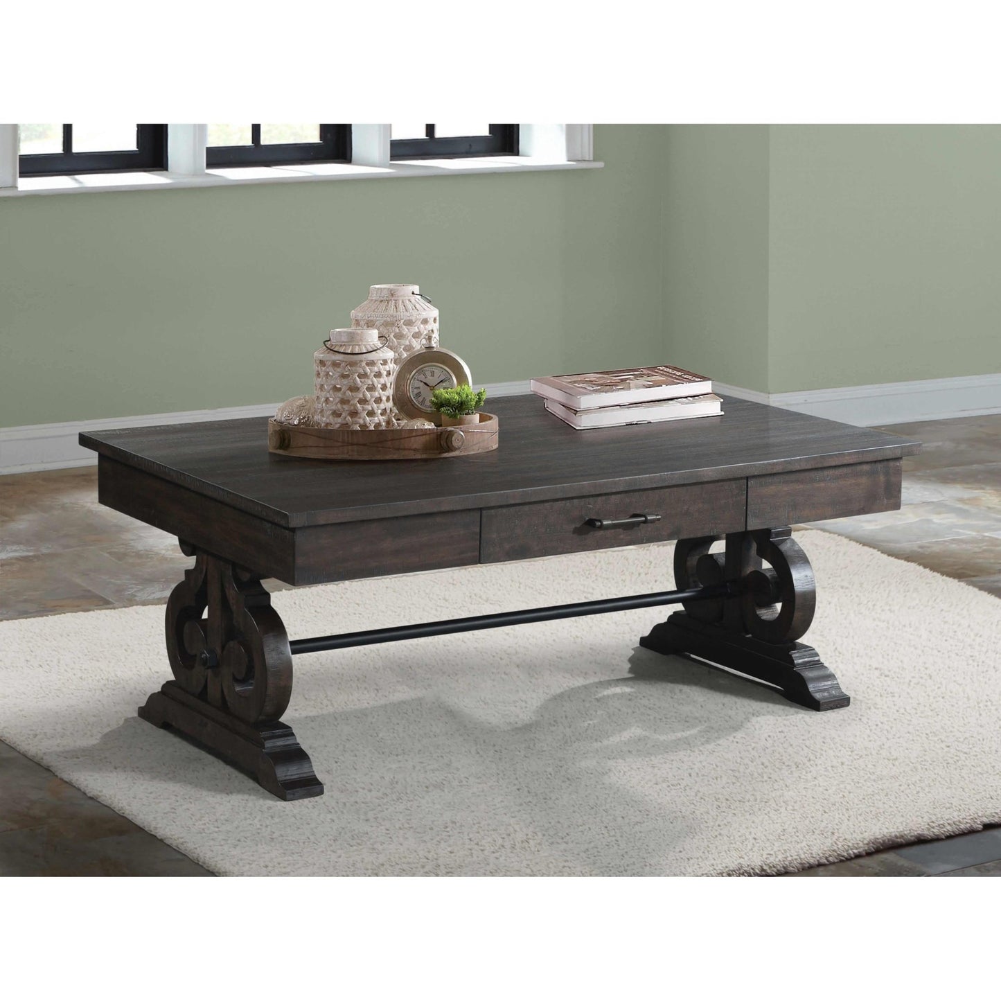 Elements International Stone Coffee Table TST100CT - American Furniture of Slidell