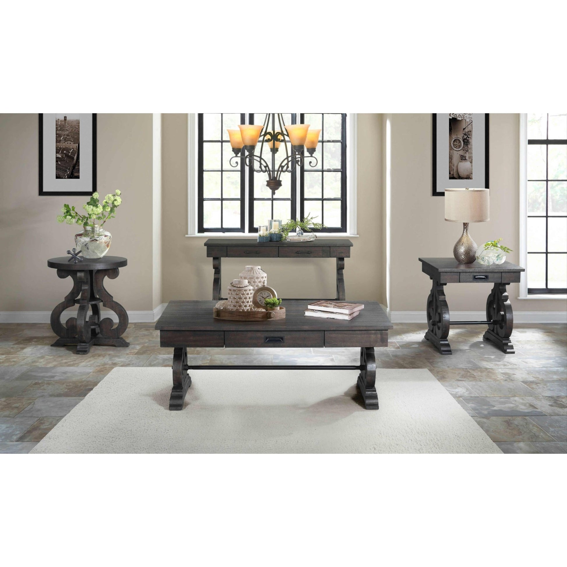 Elements International Stone Coffee Table TST100CT - American Furniture of Slidell