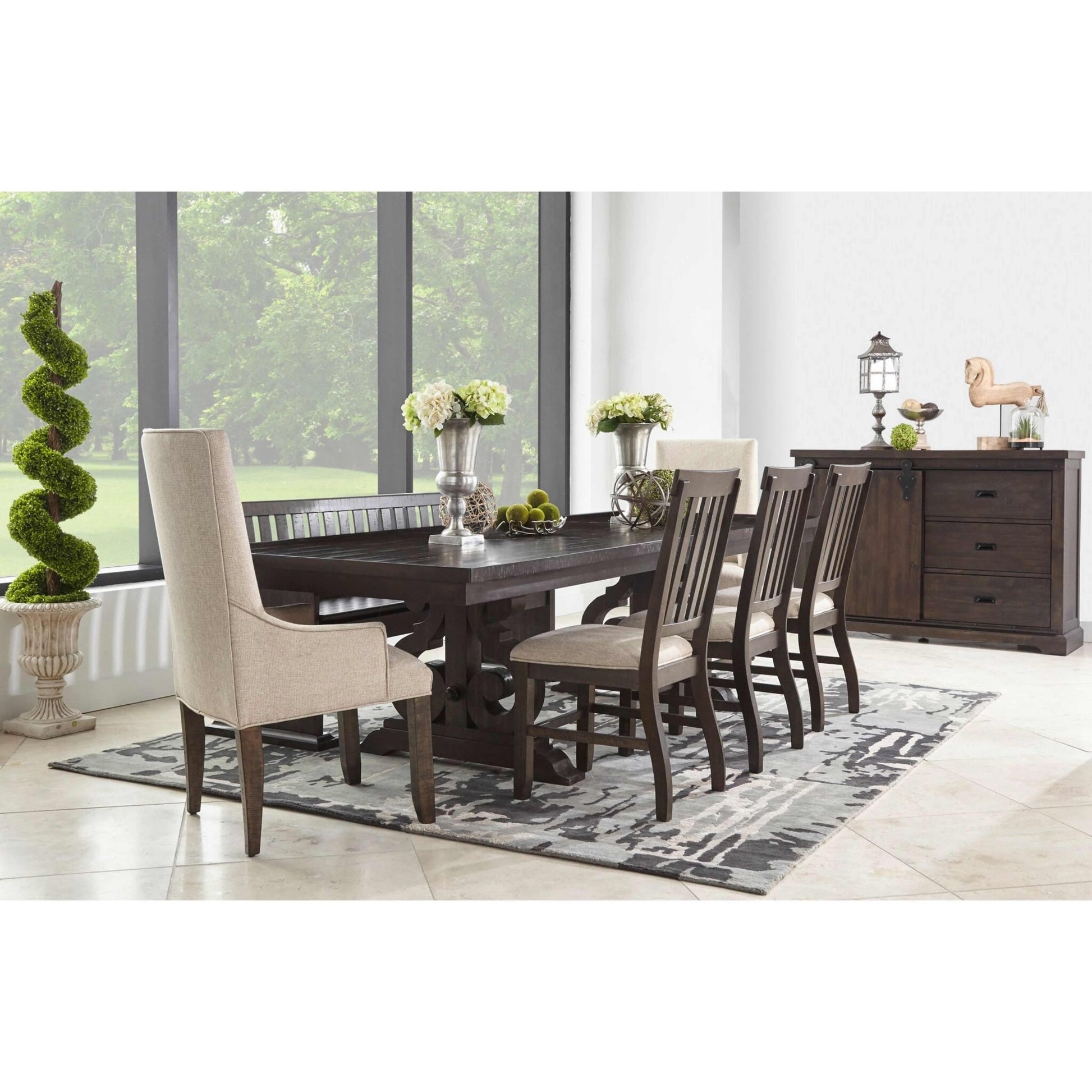Elements International Stone DST100DTB Dining Table - American Furniture of Slidell