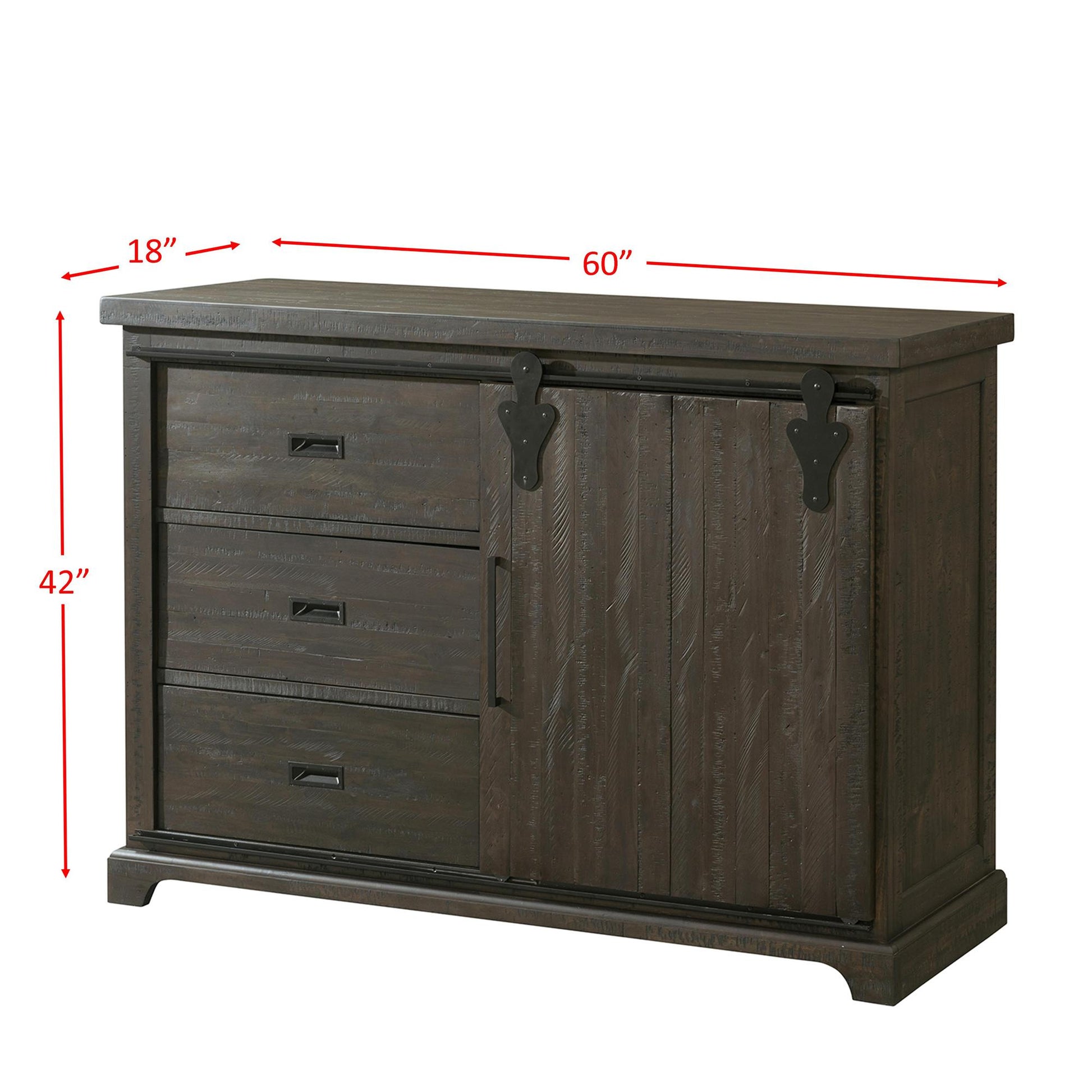 Elements International Stone DST101SV Server - Smokey Walnut - American Furniture of Slidell